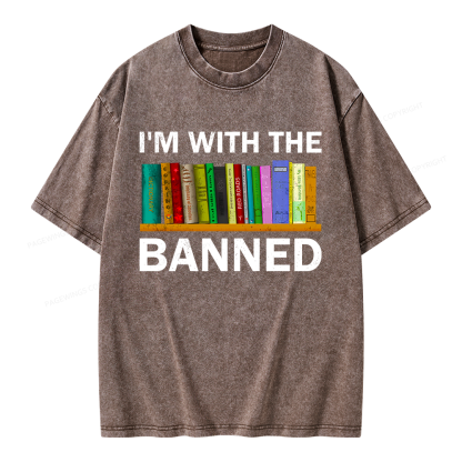 Pagewings I'm With The Banned Unisex Washed T-shirt