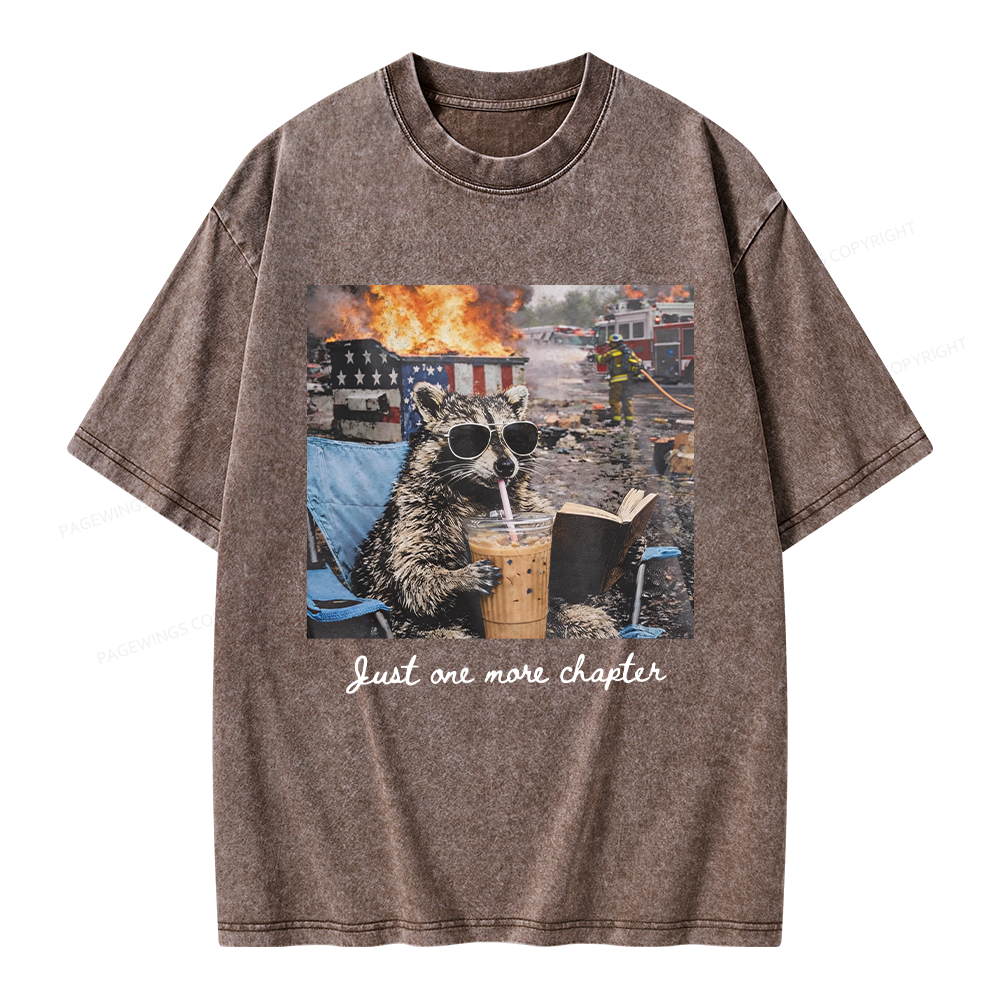 Pagewings Just One More Chapter Unisex Washed T-shirt