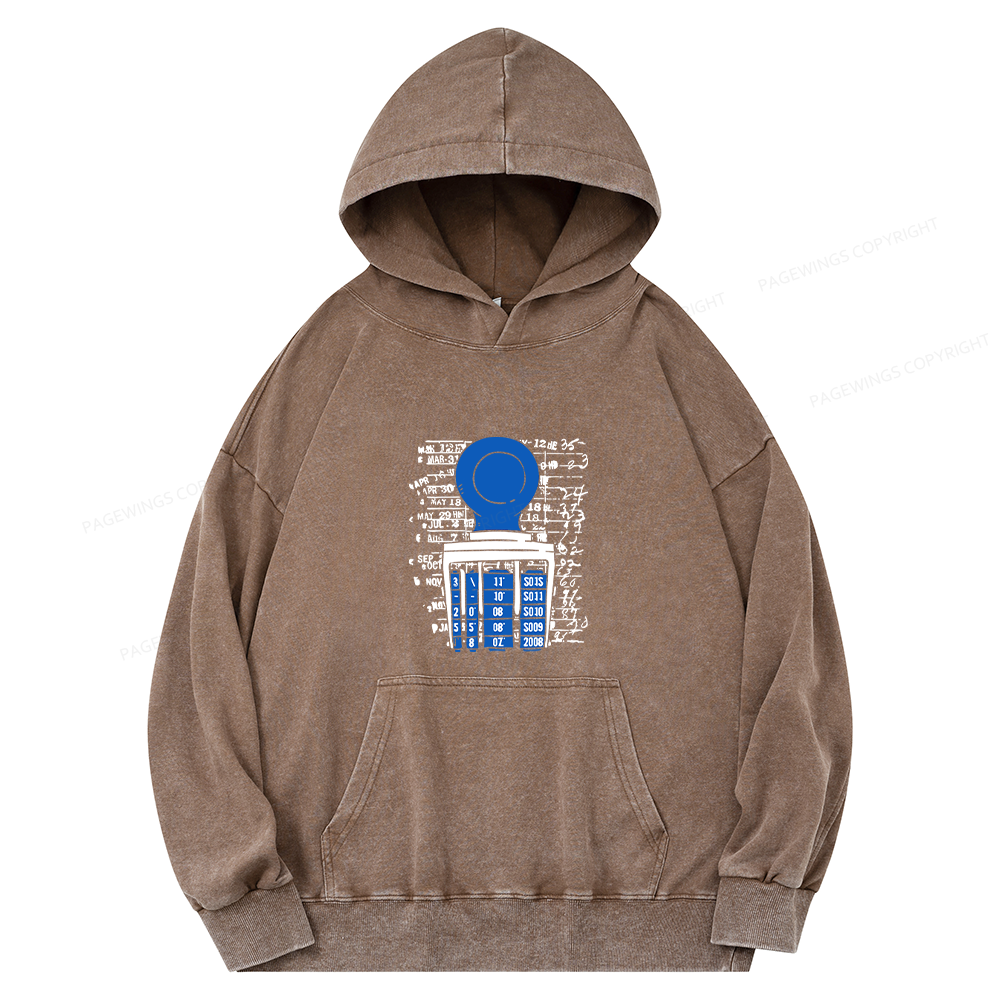 Pagewings Books Library Stamp Unisex Washed Hoodie