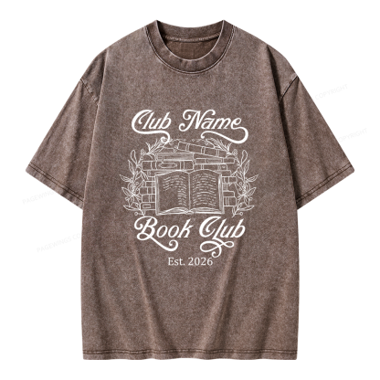 Pagewings Personalized Book Club Unisex Washed T-shirt