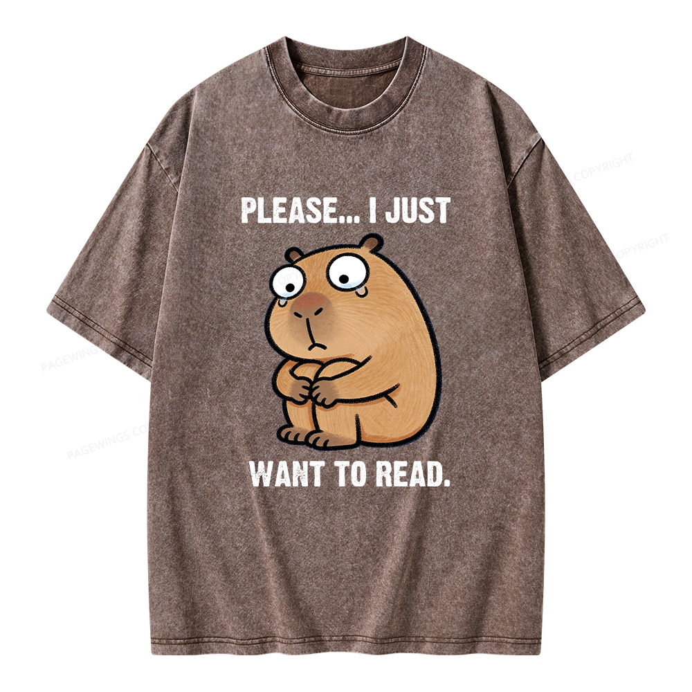 Pagewings I Just Want To Read Unisex Washed T-shirt