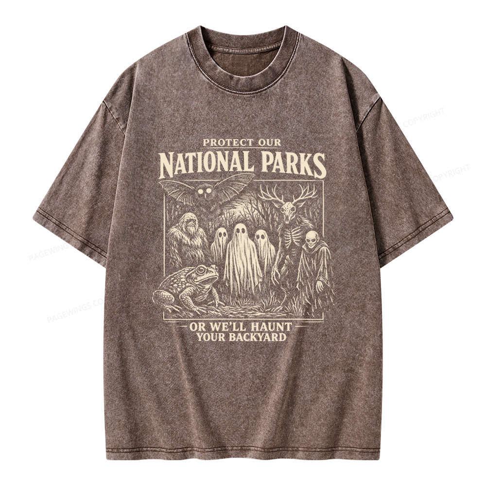 Pagewings Protect Our National Parks Unisex Washed T-shirt
