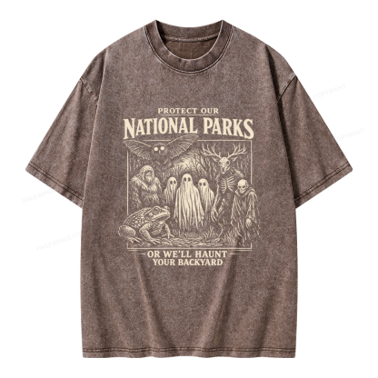 Pagewings Protect Our National Parks Unisex Washed T-shirt