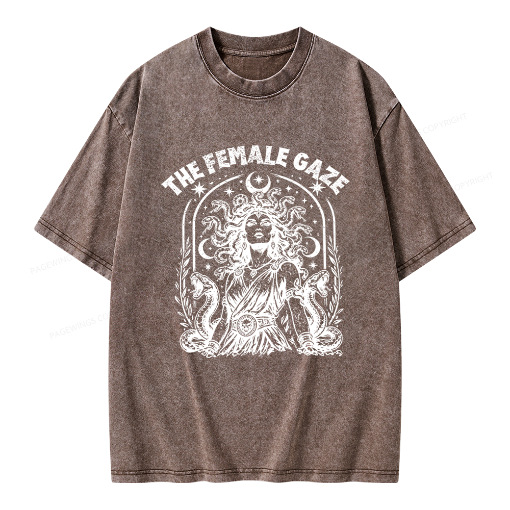 Pagewings Vintage Medusa Feminist Unisex Washed T-shirt
