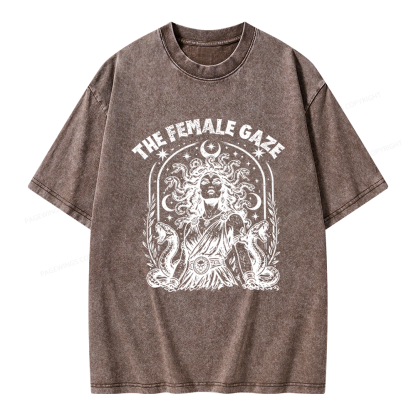 Pagewings Vintage Medusa Feminist Unisex Washed T-shirt
