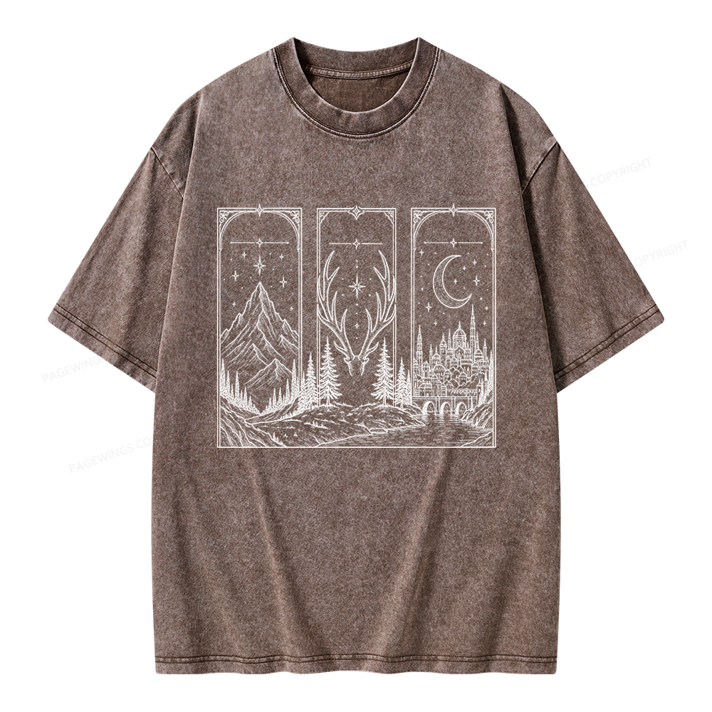 Pagewings Fantasy Book Lover Unisex Washed T-shirt