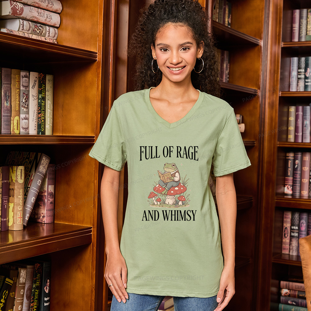 Pagewings Full of Rage and Whimsy V-neck T-shirt