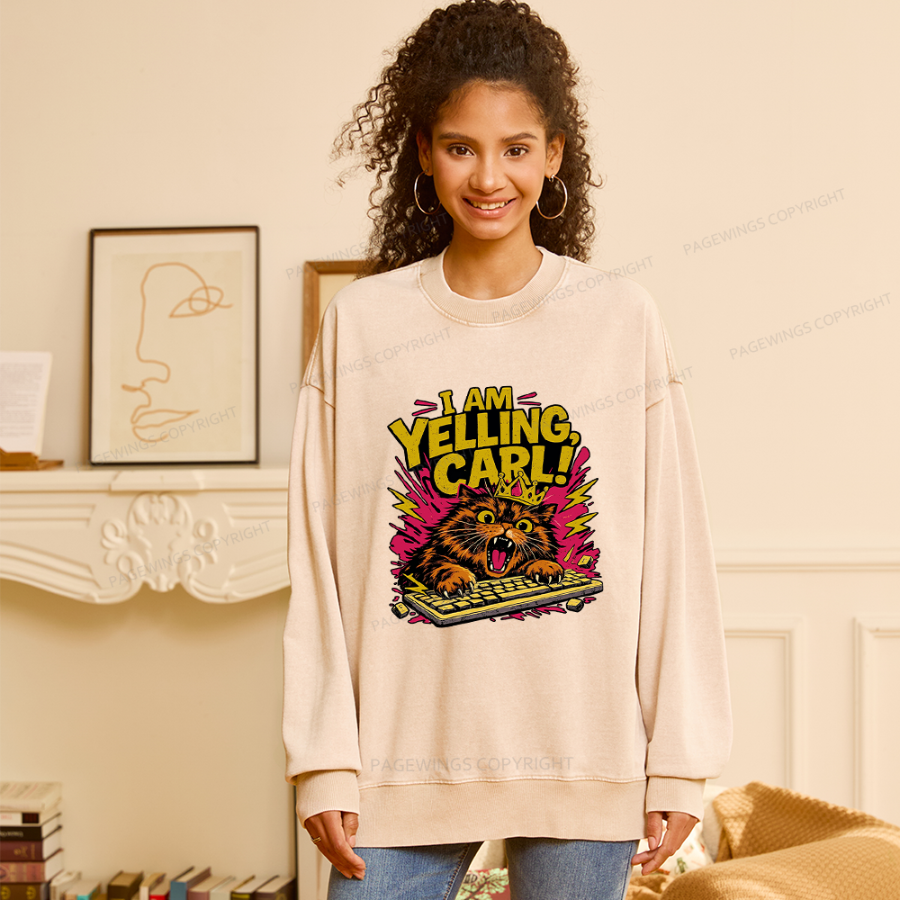 Pagewings Fantasy Book Reader Unisex Washed Sweatshirt