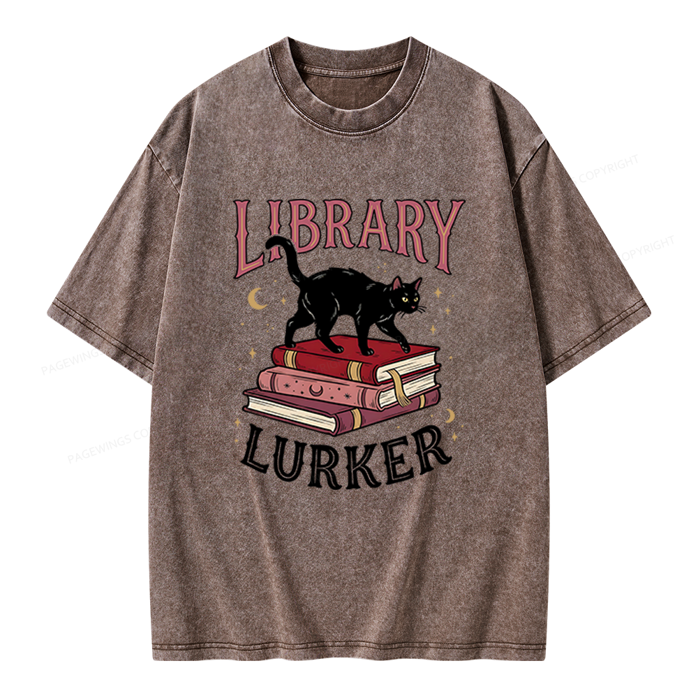 Pagewings Library Lurker Unisex Washed T-shirt
