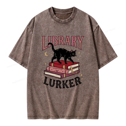 Pagewings Library Lurker Unisex Washed T-shirt