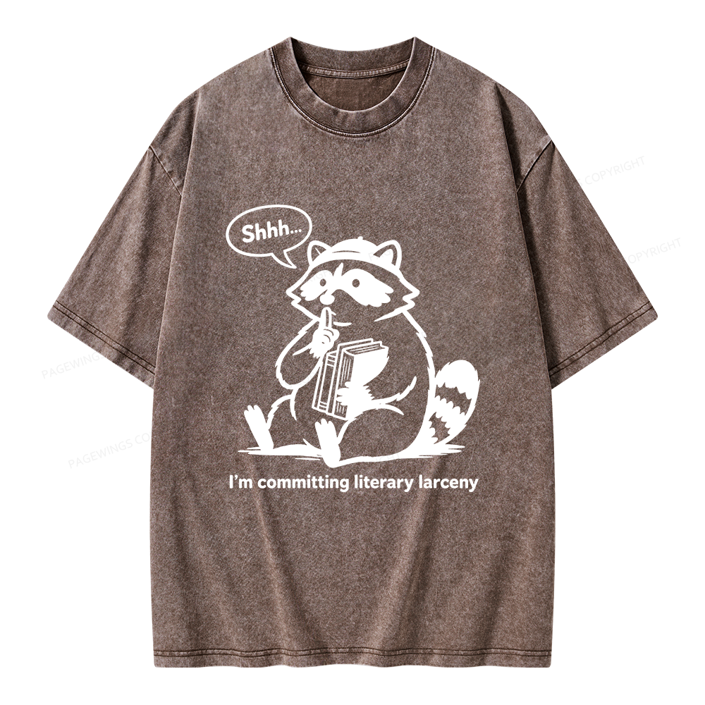Pagewings I’m Committing Literary Larcen Unisex Washed T-shirt