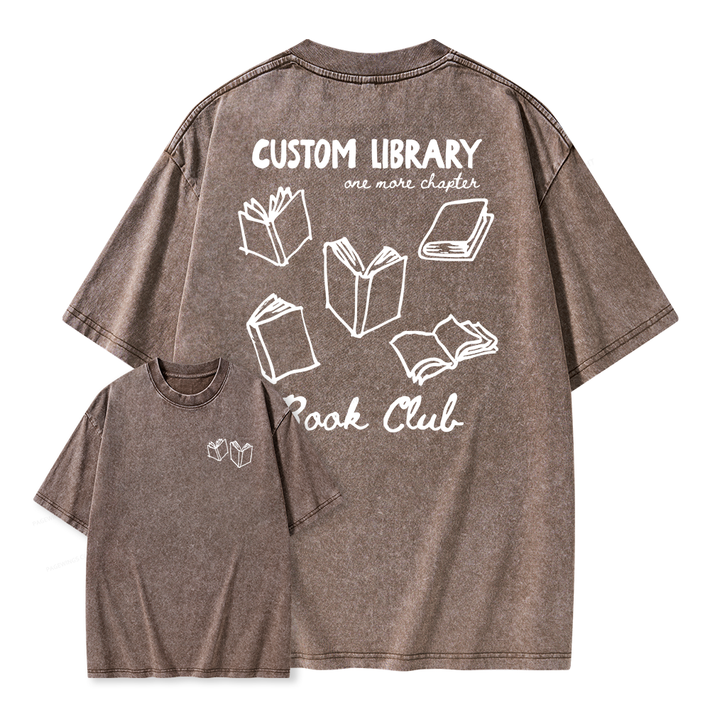 Pagewings Personalized Library Book Club Unisex Washed T-shirt