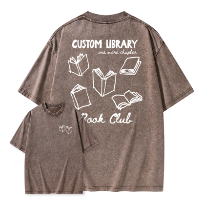 Pagewings Personalized Library Book Club Unisex Washed T-shirt