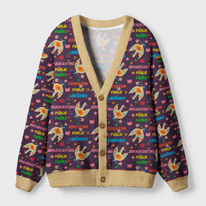 Pagewings Broadcasting Public Parks Light Knit Unisex Cardigan Sweaters
