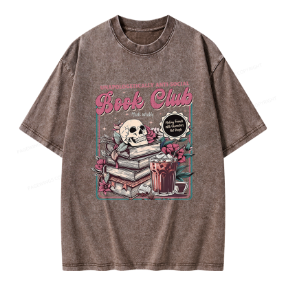 Pagewings Vintage Book Club Unisex Washed T-shirt