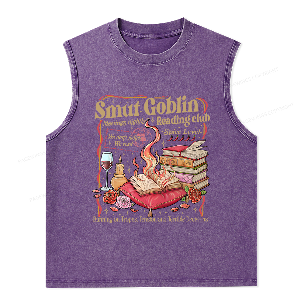 Pagewings Smut Goblin Dark Romance Unisex Washed Tank Top