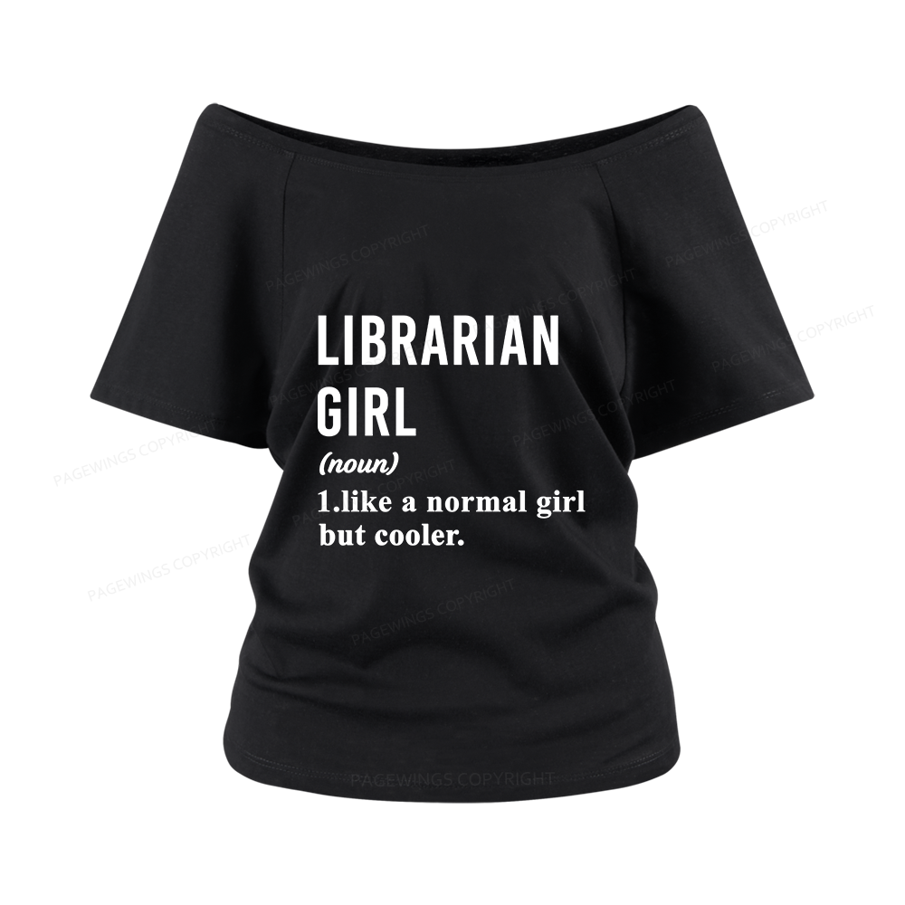 Pagewings Librarian Girl Women Off Shoulder T-shirts