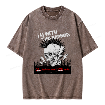 Pagewings I'm with the Banned Unisex Washed T-shirt