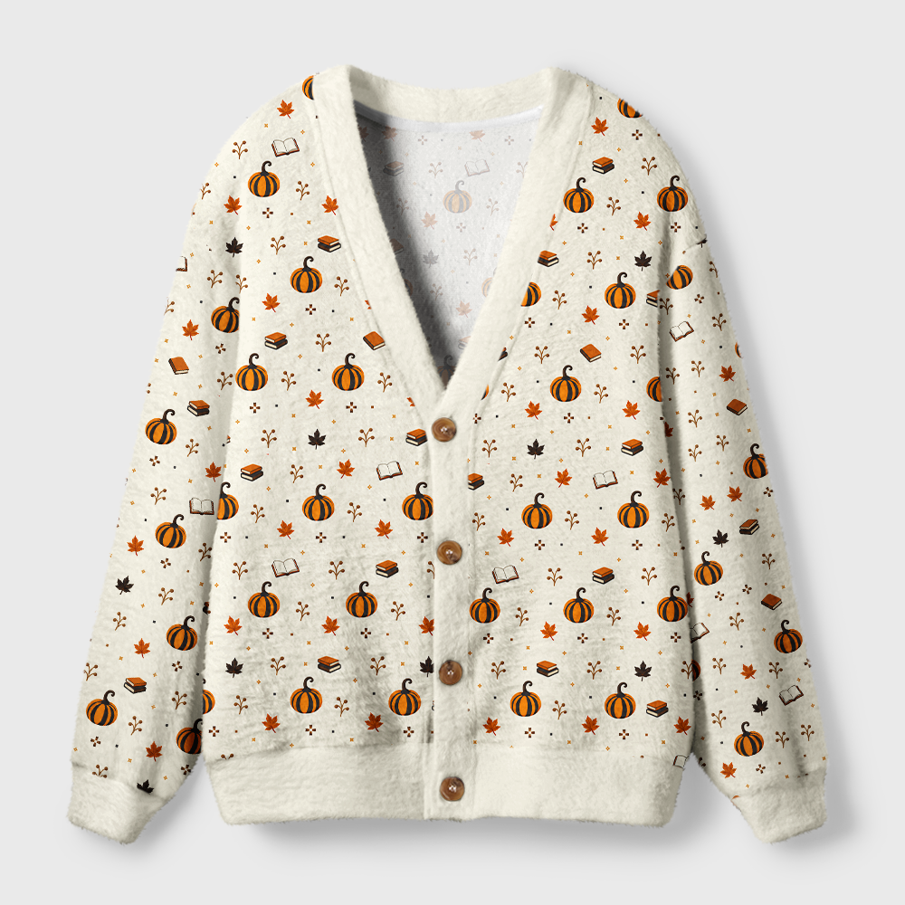 Pagewings Autumn Reading Light Knit Unisex Cardigan Sweaters