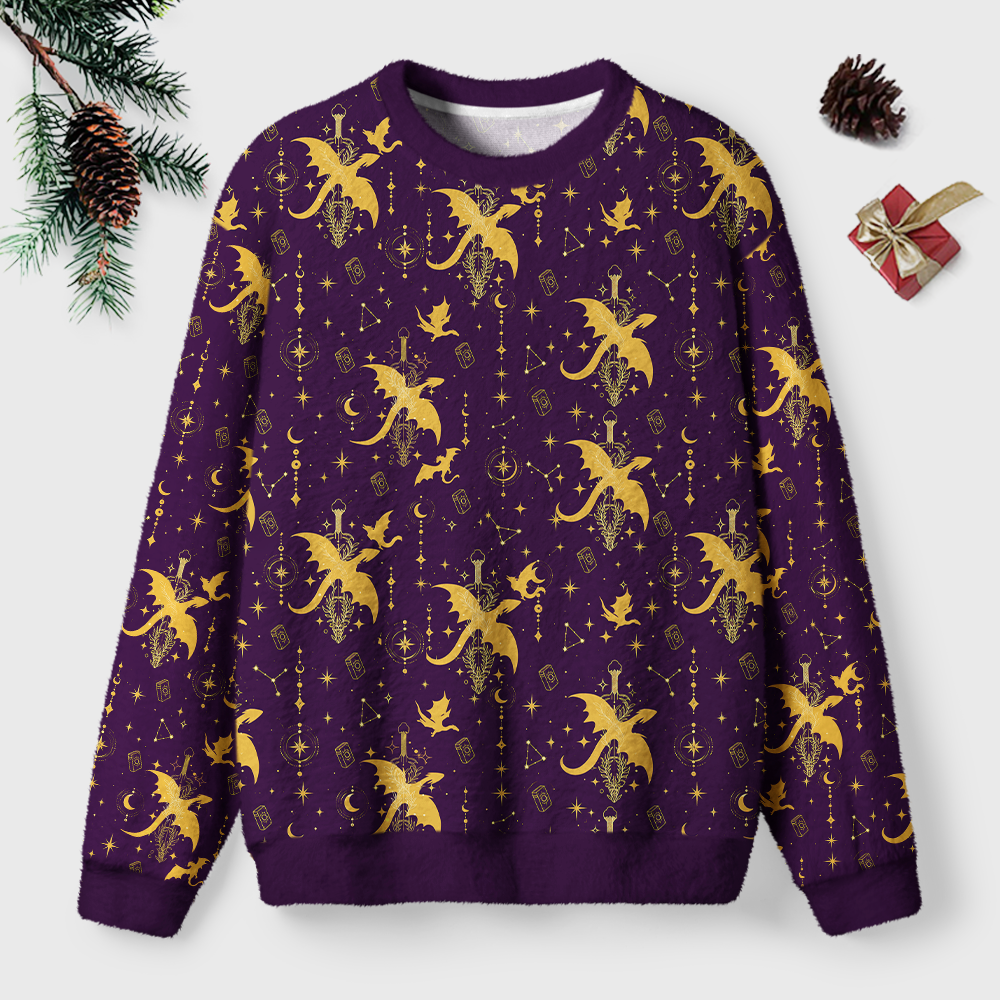 Pagewings Book Dragon Unisex Ugly Light Knit Sweatshirt