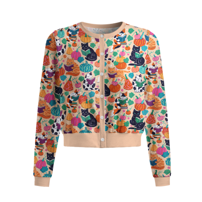 Pagewings Cat Book Lover Crew Neck Cardigan Sweaters