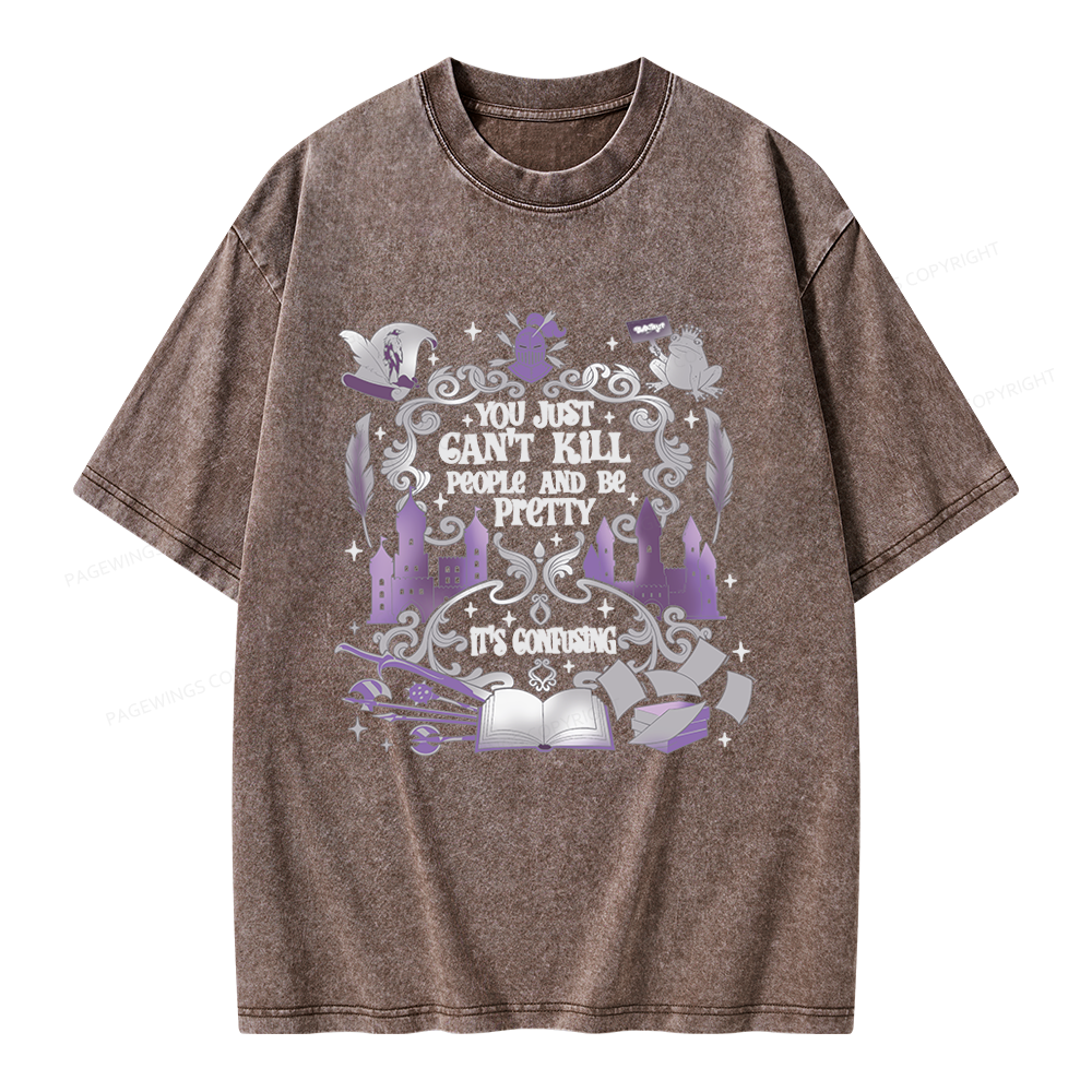 Pagewings Romantasy Book Lovers Unisex Washed T-shirt