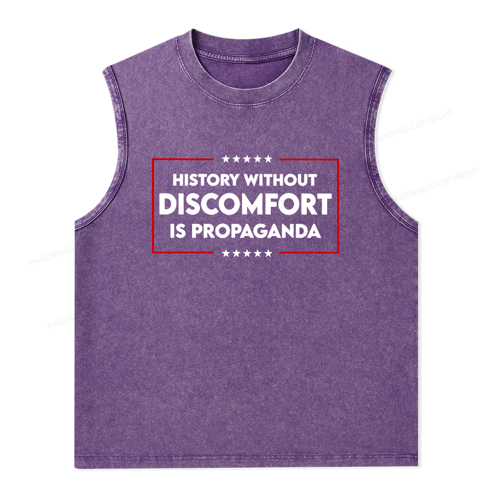 Pagewings History Without Discomfort Is Propaganda Unisex Washed Tank Top