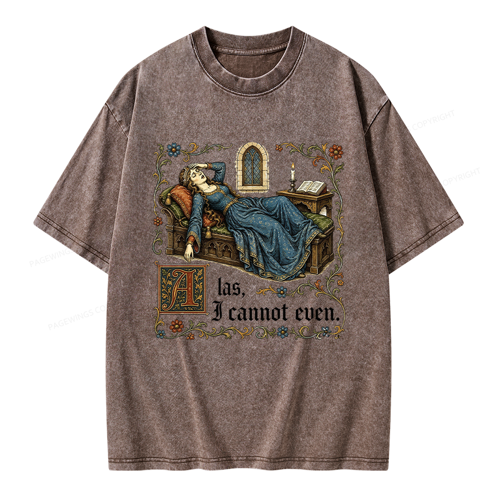 Pagewings Medieval Book Lover Unisex Washed T-shirt