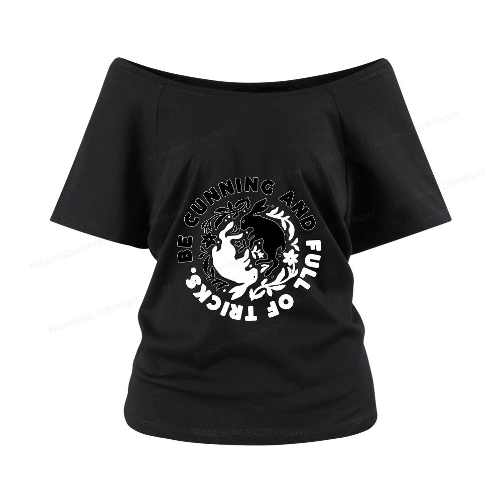 Pagewings Be Cunning And Full Of Tricks Women Off Shoulder T-shirts