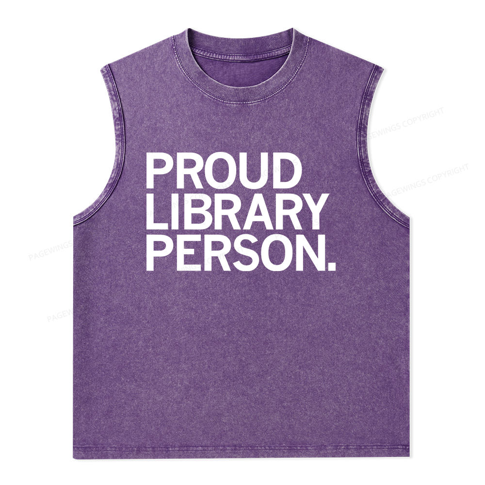 Pagewings  Proud Library Person Unisex Washed Tank Top