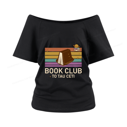 Pagewings Book Club To Star Women Off Shoulder T-shirts