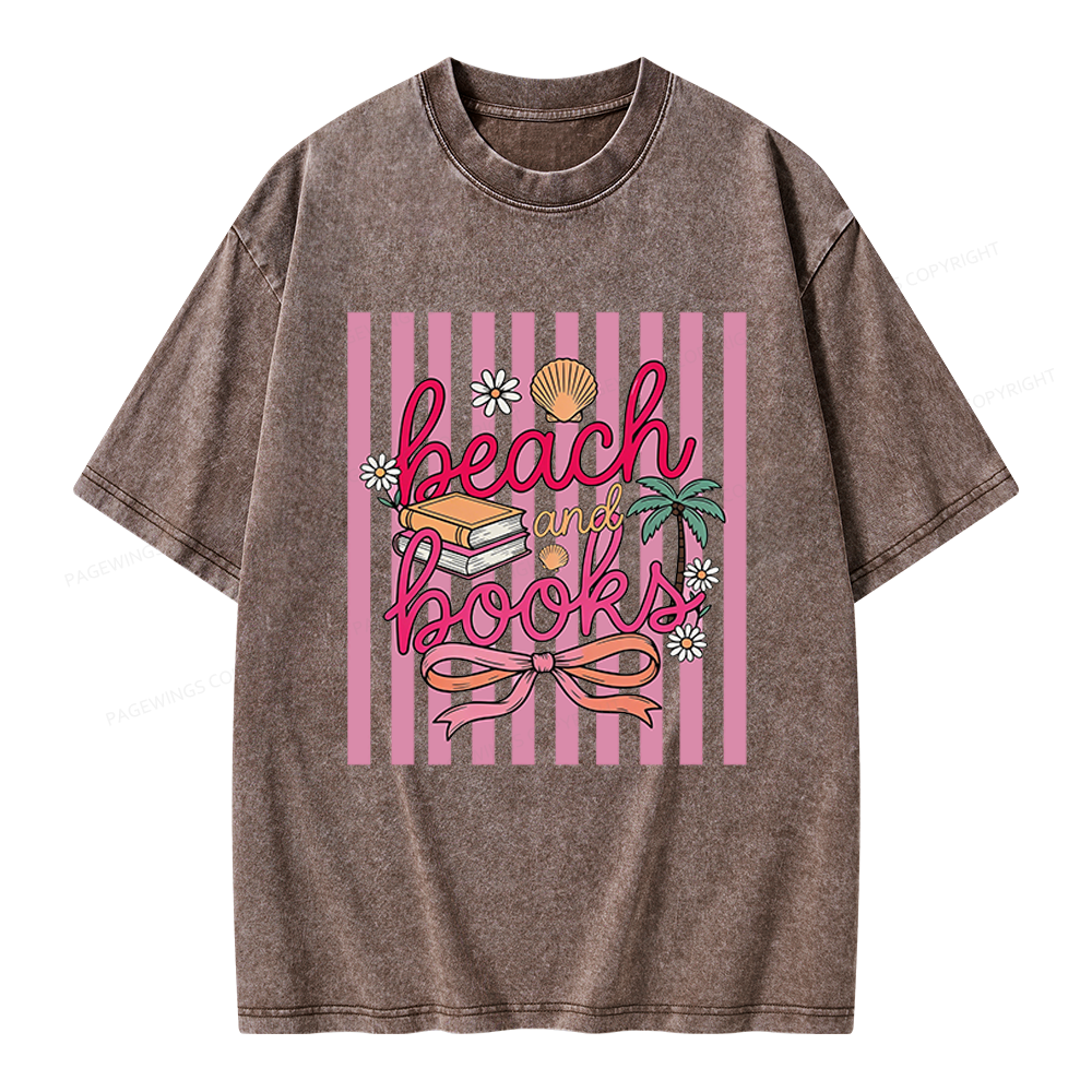 Pagewings Summer Reading Unisex Washed T-shirt