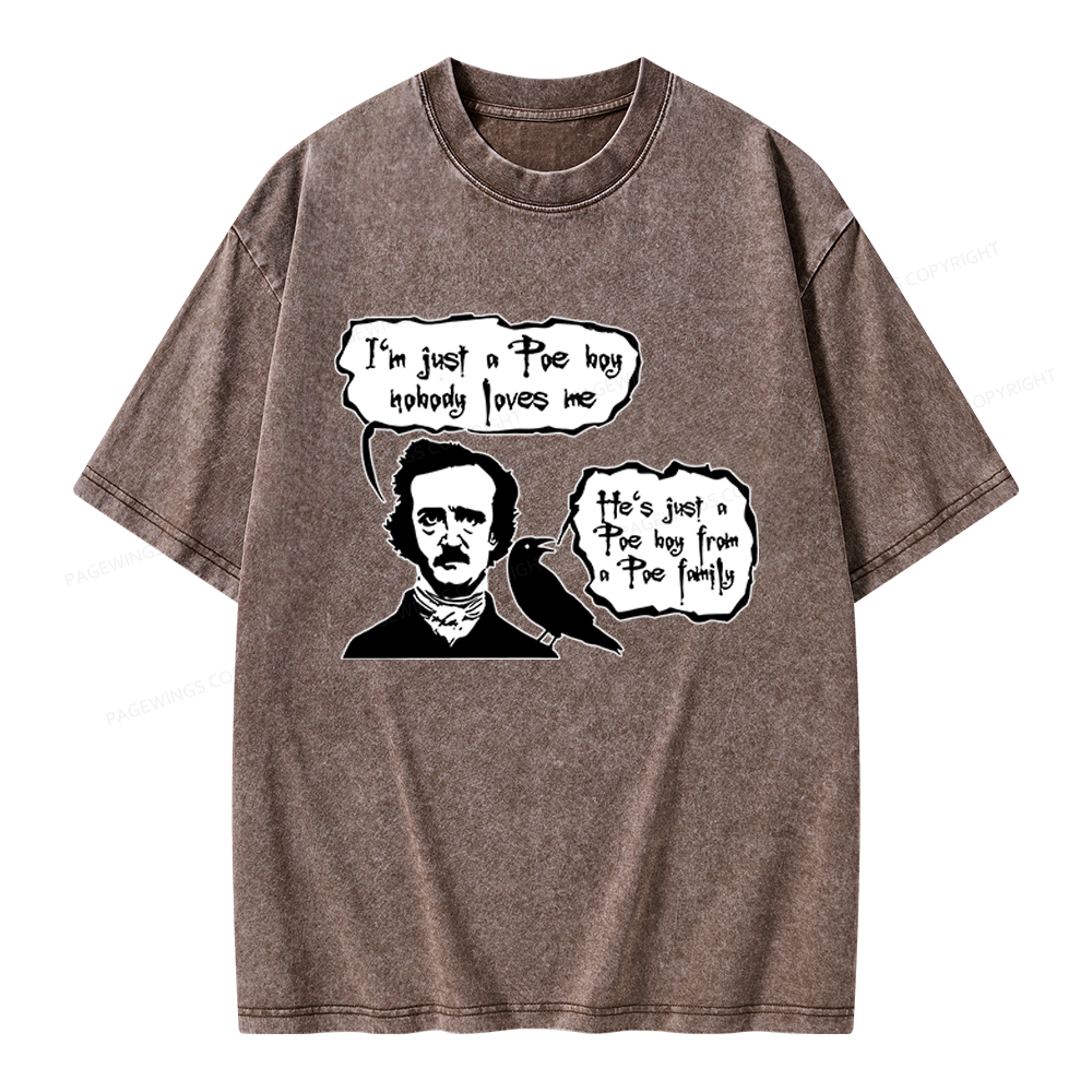 Pagewings I'm Just A Poe Boy Unisex Washed T-shirt