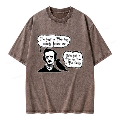 Pagewings I'm Just A Poe Boy Unisex Washed T-shirt