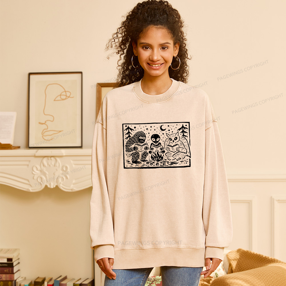 Pagewings Book Lover Unisex Washed Sweatshirt