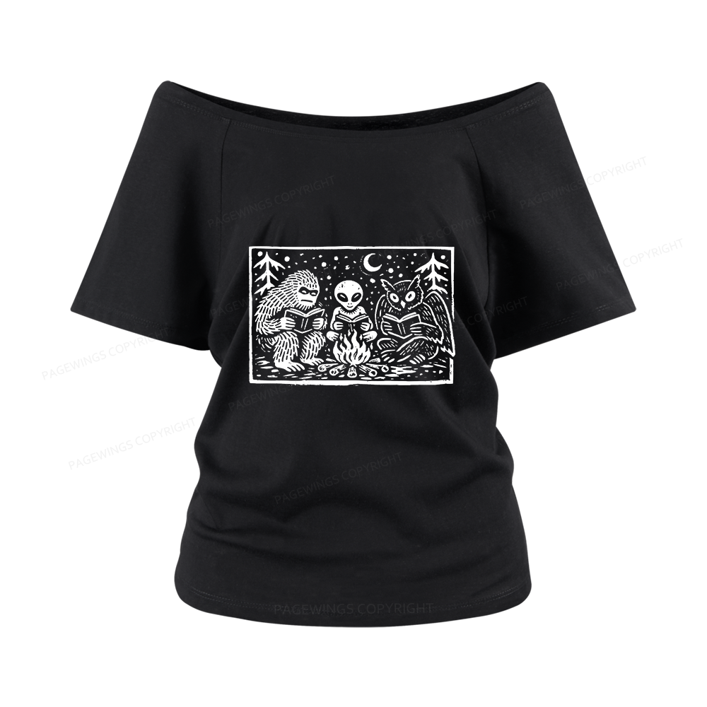 Pagewings Book Lover Women Off Shoulder T-shirts