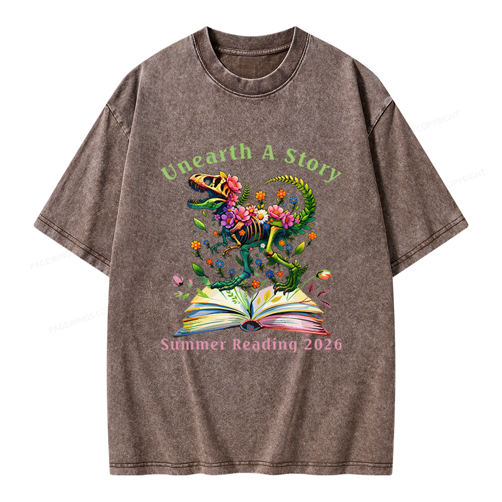 Pagewings Summer Reading 2026 Unisex Washed T-shirt