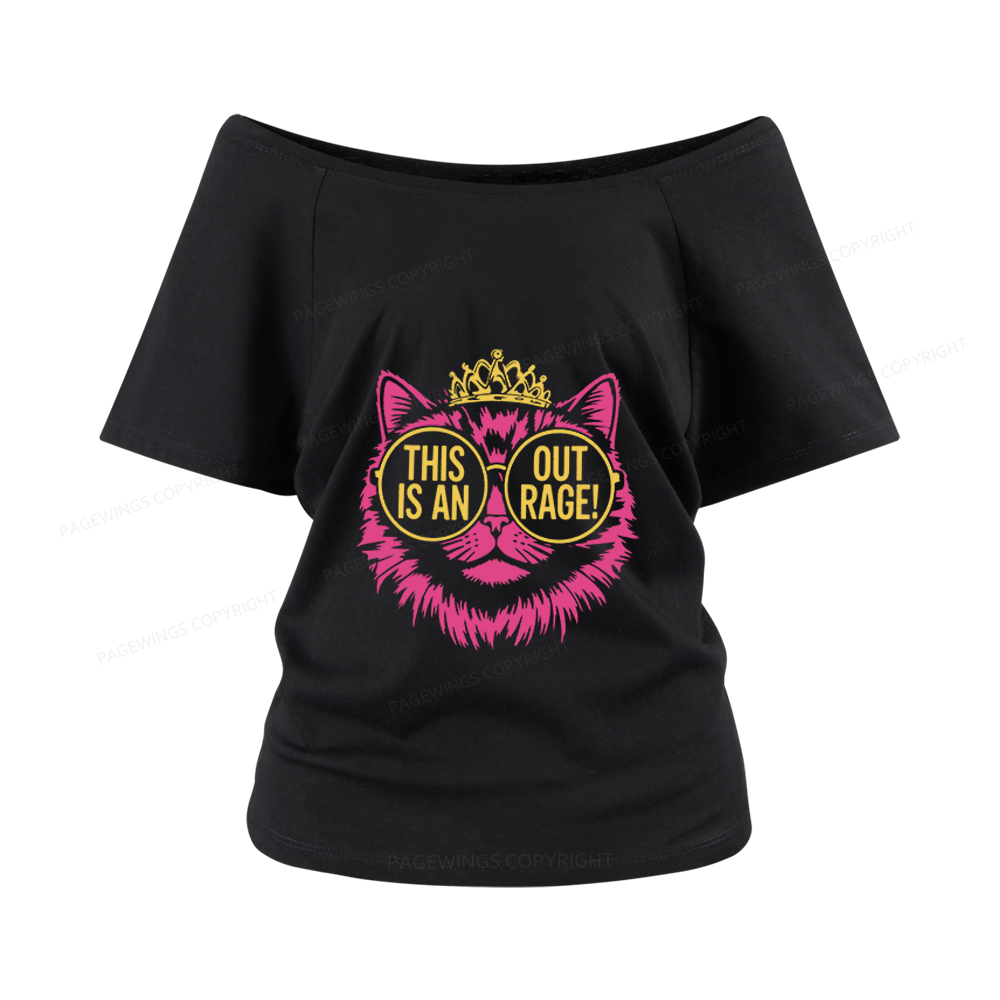 Pagewings This is an Outrage Women Off Shoulder T-shirts