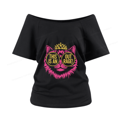 Pagewings This is an Outrage Women Off Shoulder T-shirts