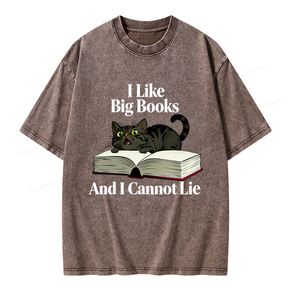 Pagewings I Like Big Books Unisex Washed T-shirt