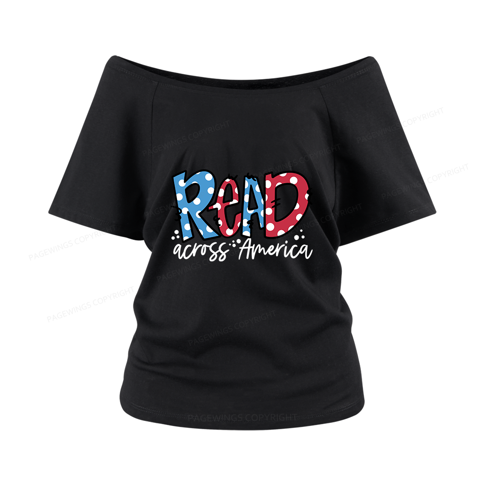 Pagewings Read Across America Women Off Shoulder T-shirts