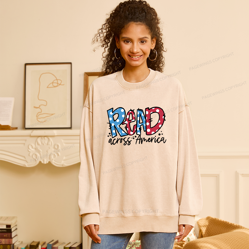 Pagewings Read Across America Unisex Washed Sweatshirt