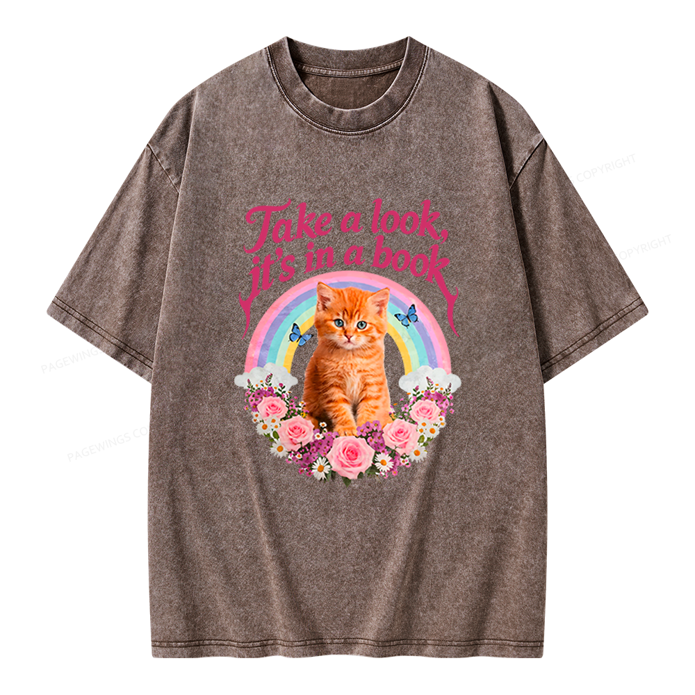 Pagewings Take A Look It's In A Book Unisex Washed T-shirt