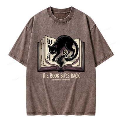 Pagewings The Book Bites Back Unisex Washed T-shirt