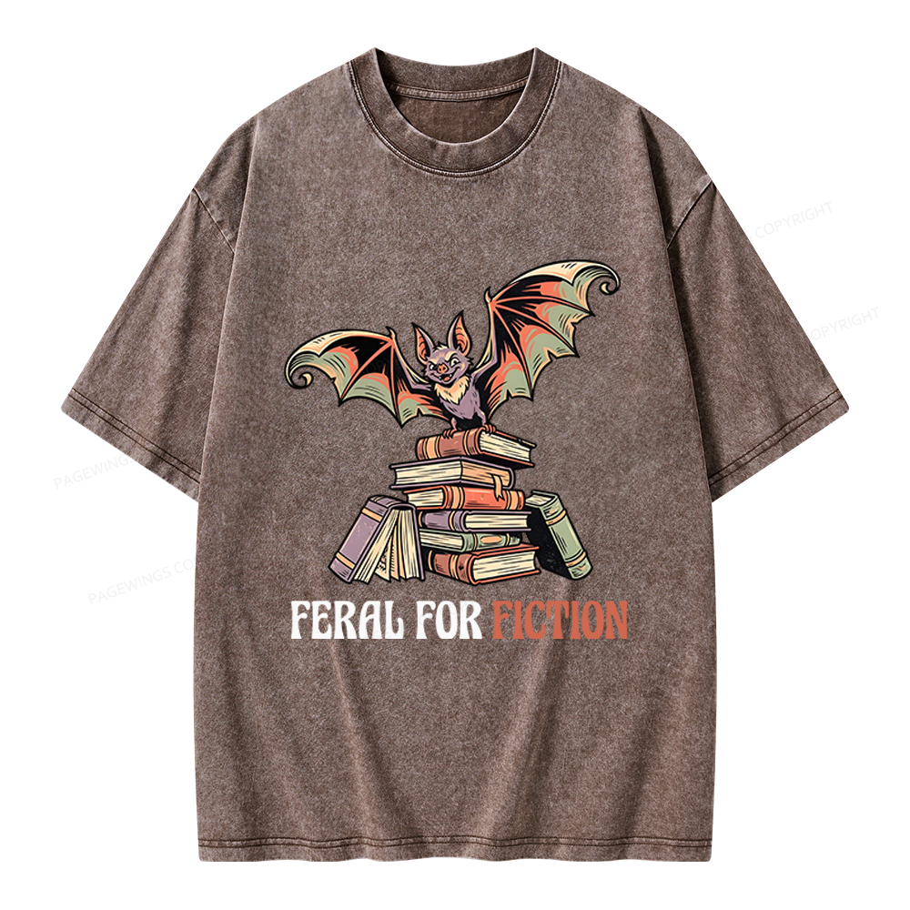 Pagewings Feral For Fiction Unisex Washed T-shirt