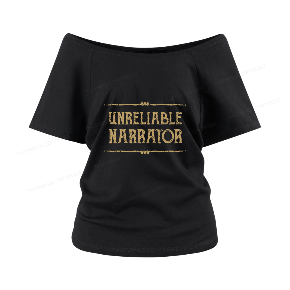 Pagewings Unreliable Narrator Women Off Shoulder T-shirts
