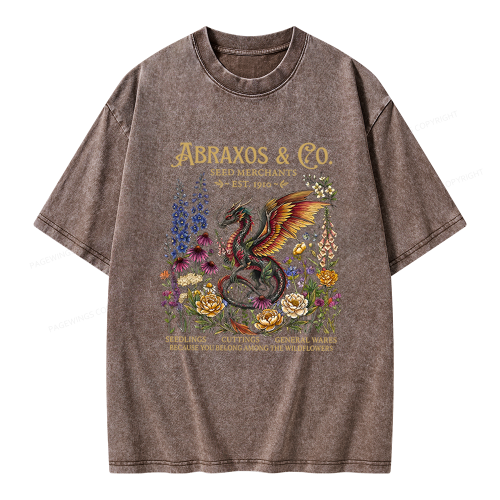 Pagewings Fantasy Books Lover Unisex Washed T-shirt