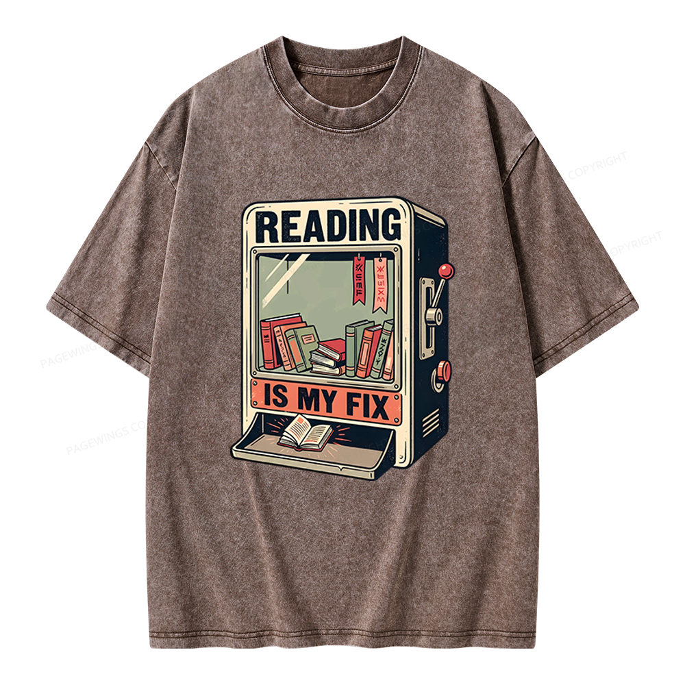 Pagewings Reading Is My Fix Unisex Washed T-shirt