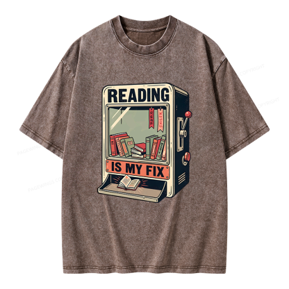 Pagewings Reading Is My Fix Unisex Washed T-shirt