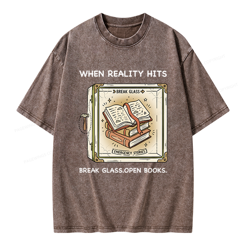 Pagewings Open Books Unisex Washed T-shirt